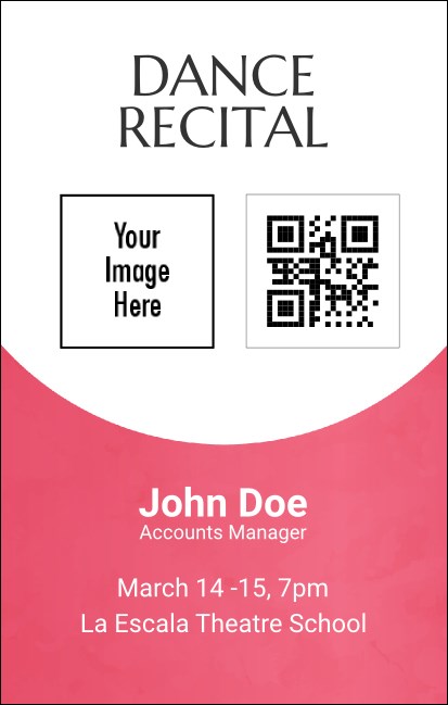 Ballet Dance Recital VIP Event Badge Medium Product Front