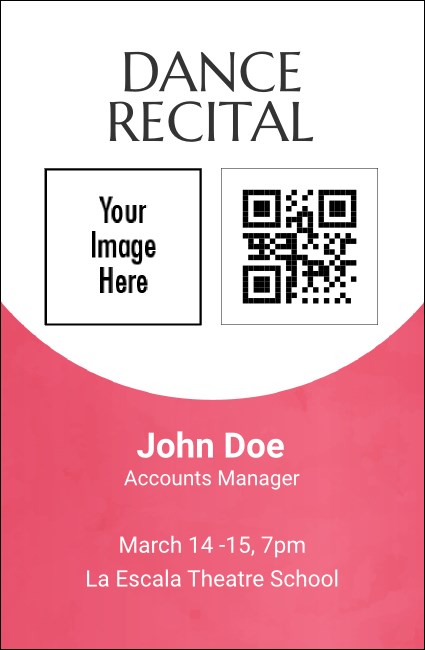 Ballet Dance Recital VIP Event Badge Small Product Front
