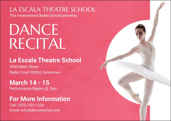 Ballet Dance Recital Postcard Mailer Product Front