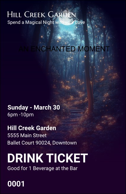 Enchanted Forest Drink Ticket Product Front