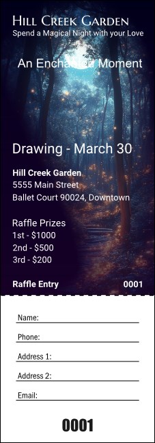 Enchanted Forest Raffle Ticket Product Front