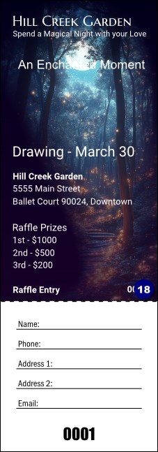 Enchanted Forest Raffle Ticket Product Front