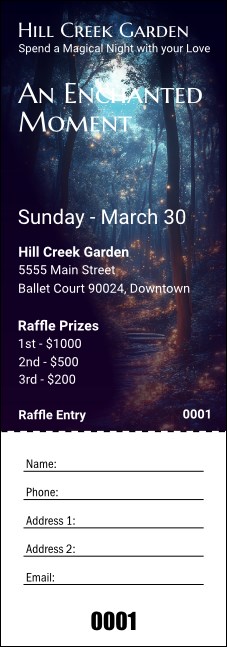 Enchanted Forest Raffle Ticket Product Front