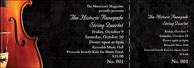 Violin Event Ticket (black) Product Front