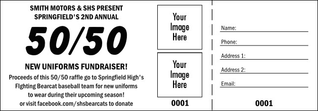 Color Logo 50/50 Raffle Ticket Product Front