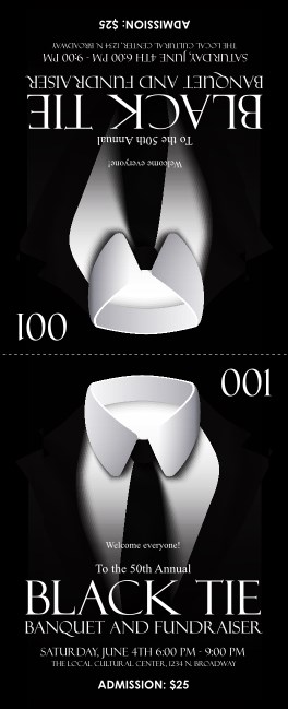 Black Tie Table Tent w/ Serial Number Product Front