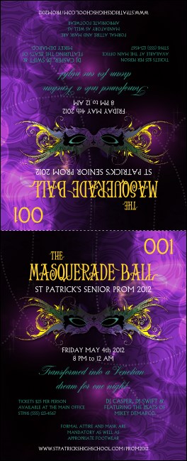 Masquerade Ball Table Tent w/ Serial Number Product Front