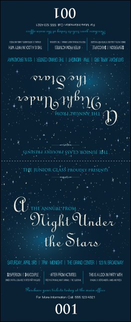 Star Theme Table Tent w/ Serial Number