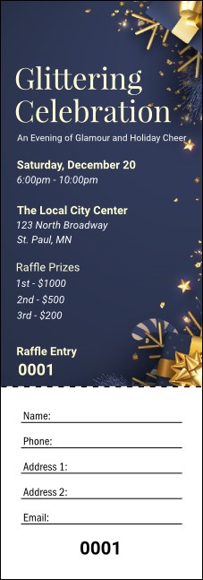 Glittering Celebration Raffle Ticket Product Front