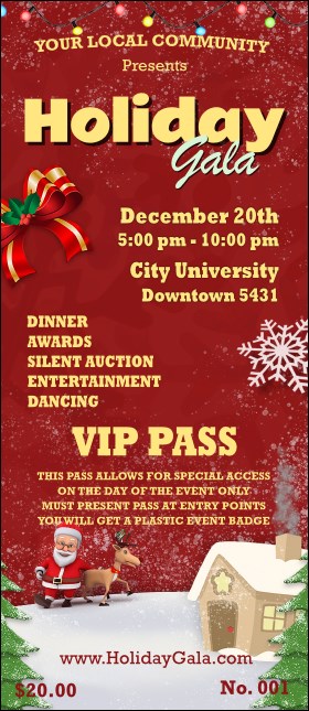 Holiday Gala VIP Pass Product Front