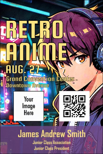 Retro Anime Convention Economy Event Badge