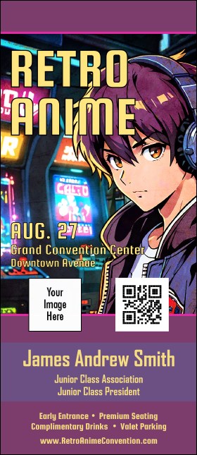 Retro Anime Convention VIP Event Badge Large