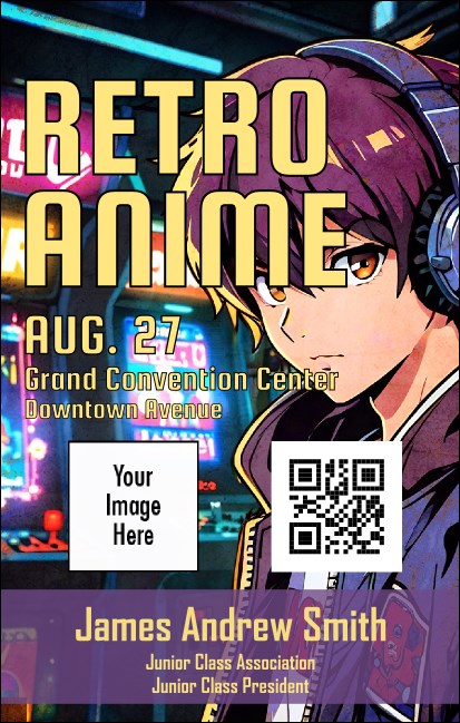 Retro Anime Convention VIP Event Badge Medium