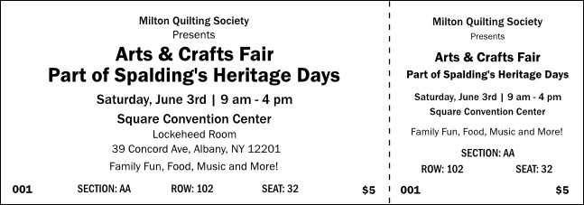 All Purpose General Admission Reserved Ticket 005
