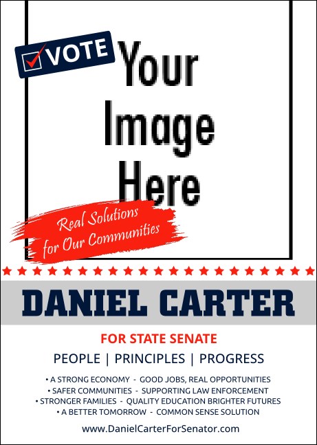Patriotic Vote Badge Election Postcard Mailer