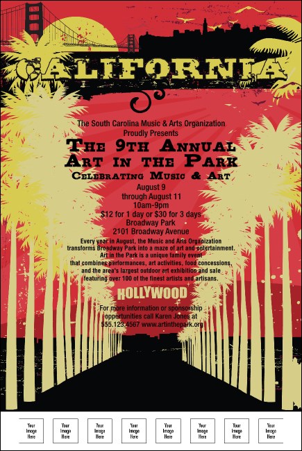 California Poster (Pink and Yellow)