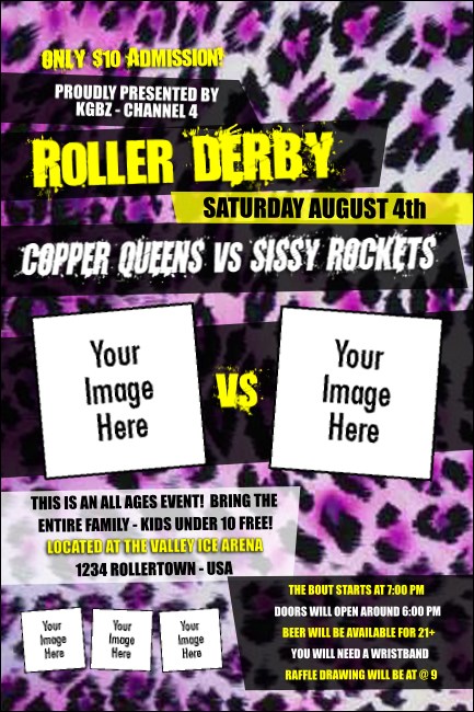 Roller Derby Pink Leopard Poster Product Front