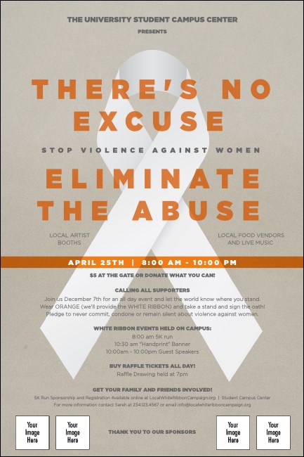 White Ribbon Poster Product Front