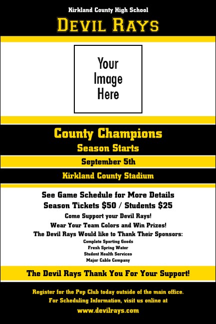 Sports Poster 001 in Black and Yellow Product Front