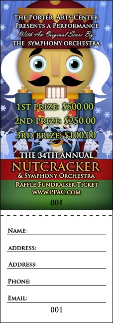 Nutcracker Ballet Raffle Ticket Product Front
