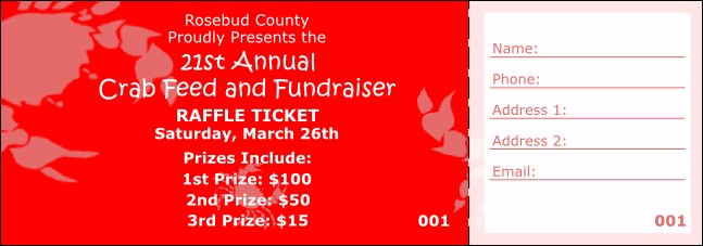 Crab Raffle Ticket Product Front