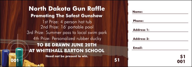 Gun-Themed Raffle Ticket