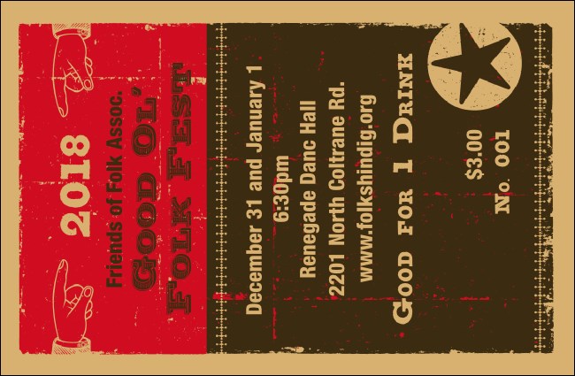 Woodcut Drink Ticket