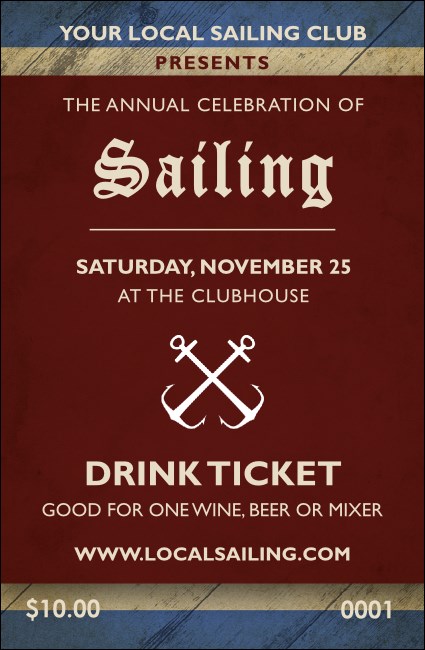 Sailing Drink Ticket Product Front