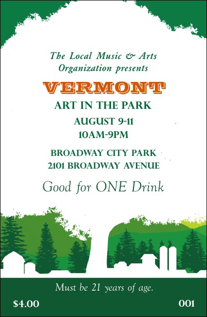 Vermont Drink Ticket